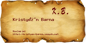 Kristyán Barna névjegykártya